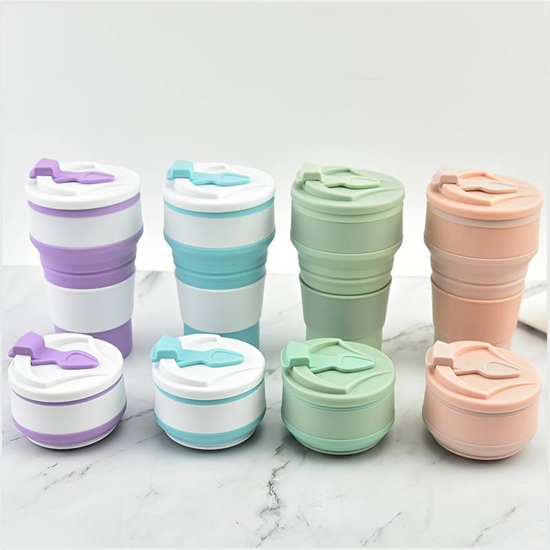 Vaso de viaje plegable y portátil de silicona de 350 ml (11.8 oz)