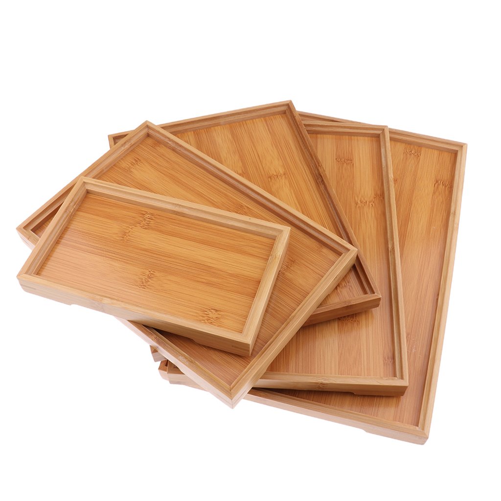 Customizable Bamboo and Wood Tea Tray (Hexagonal)