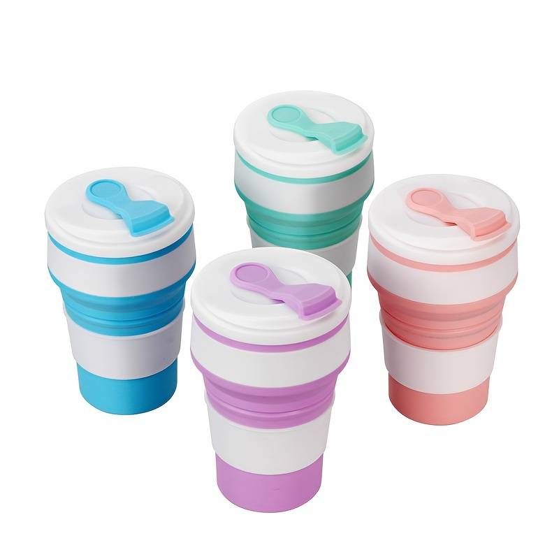 Vaso de viaje plegable y portátil de silicona de 350 ml (11.8 oz)